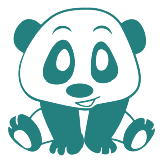 Playful Panda Decal (Turquoise)